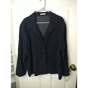 Mariano Dark Blue Three Button Front Long Sleeve Collared Blazer. Size 3X